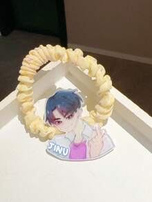 asmodee 1pc Cartoon Character Cute K-Pop Hair Clip Hair Tie Creative K-Pop Hair Accessory, Birthday Holiday Theme Scrunchie, Valentine's Day Party Small Gift - Multicolor - View 9