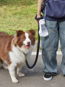 1 Stück 12oz/19oz Fassungsvermögen, Wasserspender mit Einknopfbedienung, auslaufsicher und kippfest, Wasserumwälzung, faltbarer Reise-Wasser-/Futterschale für Haustiere, geeignet für große/mittlere/kleine Hunde, Outdoor-Spaziergänge, Trinken und Füttern unterwegs - Verschiedenfarbig - Übersicht 2