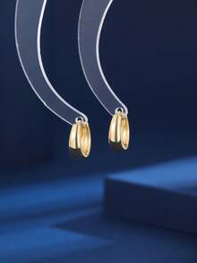 6pcs/Set New Creative Minimalist Fashion Copper Inlaid Zirconia Earring Set, Fashionable Lightweight Luxury Elegant Versatile Small Hoop Earrings, Classic Jewelry Accessories - Earring Set - View 4