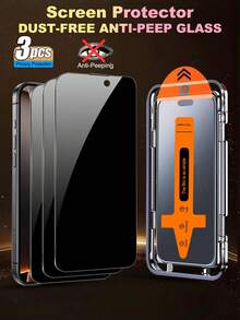 ZYONS Bộ 3 miếng dán màn hình cường độ cao 9H, bảo vệ riêng tư, tương thích với iPhone, dễ dàng lắp đặt chỉ trong một lần, vừa khít chính xác không bọt khí hay viền, màn hình phía trước siêu rõ nét, bảo vệ riêng tư cạnh bên, cảm ứng mượt mà, chống trầy xước/bụi/nước/vân tay/mài mòn, tương thích với iPhone 16, 16 Plus, 16 Pro, 16 Pro Max, 15, 14, 13, Mini, 12, 11, XS Max, XR - 3 CÁI - Xem 23