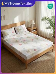 Bộ ga trải giường in họa tiết 2/3 món (1 bộ ga trải giường + 1/2 vỏ gối không kèm ruột gối), Tấm bảo vệ nệm thân thiện với da, Ga phủ nệm in họa tiết, Mềm mại & Thoáng khí, Nhiều kích cỡ, Phù hợp với giường đơn/đôi/nữ hoàng/vua, Có thể giặt máy, Trang trí nhà cửa & phòng ngủ - Nhiều màu - Xem 9