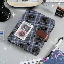 レトロな星柄チェックノートノートブック厚みのある高価値取り外し可能なルーズリーフノートブック学生用 - B6 星柄チェック柄(内側100ページ) - チェックする 1