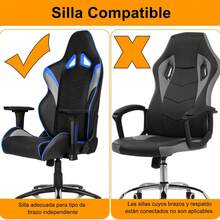 Gaming ChairsMarsheepy Funda para Silla con Brazos Color sólido de poliéster Desmontable y Anti-Polvo. Ideal para sillas Gaming de Juegos de Oficina y más Blanco - Negro - Ver 5