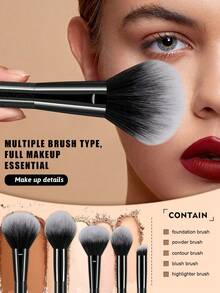 20PCS Makeup Tools Set Including:13PCS Makeup Brush Set+1pc Flannelette Bag+3PCS Triangle Powder Puffs+3PCS Makeup Sponges,All-In-One & Beginner-Friendly | Travel-Ready & Gift-Ready | Perfect For Newbies/Her - Multicolor - View 3