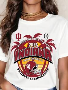 2026 College Football Playoff National Championship Miami Gardens Fl T-Shirt Women's Fan Apparel NCAA Football Jersey Graphic Tee - trắng - Xem 1