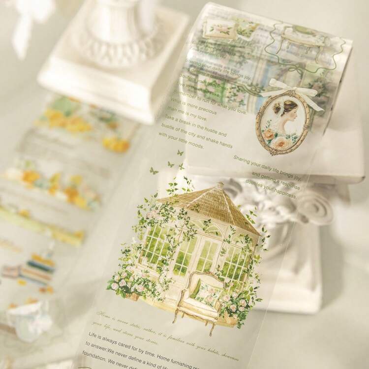 1卷胶带，法国南部之旅系列复古植物英式主题贴纸，剪贴簿用品，笔记本配件，装饰相框，电脑，手机壳，水杯，旧杂志，铅笔盒，行李箱，桌面装饰贴纸，个性化贴纸，学习用品，圣诞礼物，女士礼物，脑残粉，剪贴簿用品，可爱文具贴纸，剪贴簿用品 - 膠帶 - 查看 2