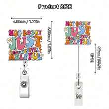 1pc DISCO Rotating Alligator Clip Retractable ID Card Holder - Multicolor - View 2