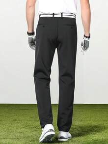 Elastic Casual Pants Men Straight Leg Business Slim Fit Trousers, Suitable For Work, Business Travel, Wedding - 黑色 - 查看 6