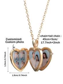 Customized Personalized European And American Cross-Border Color Photo Necklace, Mother's Day Gift, Valentine's Day Gift, Birthday Anniversary Gift, For Friends, Classmates, Graduation, , Family, High-End Gift, Southeast Asia,Jewellery For Ladies ,Boho Statement - Style 1 - View 4