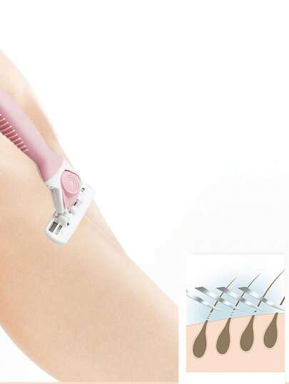 赠送3个替换刀片，手动剃须刀，女士脱毛器，腋下腿部全身毛发修剪器，剃须刀套装