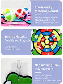 Large Double-Sided Dart Board For Kids, A Fun Party Game Toy With Sticky Balls And Darts! Includes 8 Sticky Balls For Kids' Ball Games, Suitable For Indoor/Outdoor/Garden/Board Games And Fun Party Activities. Perfect Birthday Gift For Boys And Girls Aged 3-12, Also Great For Christmas And Halloween! - Multicolor - View 10