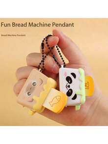 1pc Cartoon Mini Capybara Bread Maker Keychain Backpack Pendant Panda Toast Toy Creative Ornament - Multicolor - View 8