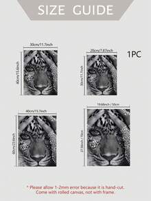【2D平面】豹纹闪亮海报，豹纹闪光帆布画，复古墙面装饰艺术画，现代墙面艺术品，适合送礼，家居宿舍装饰，适用于卧室、客厅，单幅无框，2D平面设计，2D平面，完美房间装饰 - 動物 - 查看 5