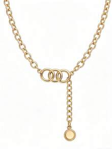 1pc Vintage Style Elegant 3-Circle Linked Waist Chain Accessories, Decor For Dress, Daily Wear And Party Occasions Halloween Fall, Autumn, Halloween - Vàng - Xem 9