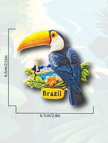 1 miếng dán tủ lạnh từ tính 3D hình địa danh nổi tiếng Brazil, Bahamas, quà lưu niệm du lịch, trang trí nhà cửa. - 1PC - Xem 5