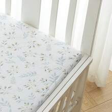 2件装柔软透气100%纯棉婴儿床单，波西米亚风格中性色柔软棉质婴儿床垫套，适合标准婴儿床垫 - 彩色 - 查看 9