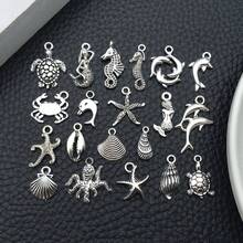 20/100pcs Beach Charms Collection, Bulk Marine Sea Animal Life Nautical Charms Metal Pendant Craft Supplies Findings For Necklace And Bracelet Jewelry Making - One Size - View 14