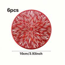 6 Piezas Posavasos con Patrón Explosión Resistentes al Calor |   Tapetes de Mesa para Hogar Restaurante Comidas Festivas |   Protector de Tazas - negro - Ver 6