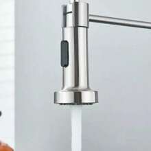 Monobloc Silver Kitchen Sink Mixer Taps With Pull Out Hose Spray Single LeverTap - Silver - View 11