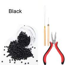 Hair Extension Kit Pliers Pulling Hook Bead Device Tool Kits And 1000PCS Silicone Lined Micro Rings - Multicolor - View 14