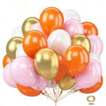 36pcs/Set Orange Balloon Kit, Balloon Ribbons/Metallic Finish, Gold Metallic Balloons, Neutral Bridal Shower Party Decorations, Suitable For Anniversary/Birthday Party/Bachelor/Bachelorette Party/Gender Reveal, Gift - Multicolor - View 7