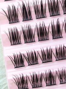 Hinarin 120 Pcs Clusters Individual Lashes Soft Natural Faux Mink False Eyelashes DIY Eyelash Extension Lash Clusters Eye Lash Clusters Individual Eyelashes Lashes Fake Lashes - Black - View 5