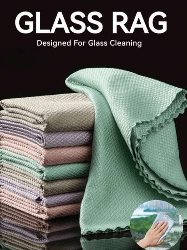 3Pcs Magic Cloth, Fish Scale Glass Cleaning Cloth, Magic Cloth For Cleaning Glass, Absorbs Water Without Shedding, No Watermark, Kitchen And Household Dishwashing Cloth, Car Window Mirror Cleaning Cloth, Car Wash Towel, Bathroom Mirror Cleaning Cloth, Multi-Function