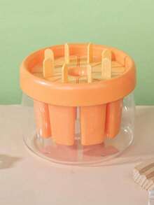 冰淇淋模具，DIY自制冰淇淋，硅胶材质带盖，适用于制作冰淇淋、冰棒，冰格制作器，储物盒，冰棒架，可制作8支自制冰棒 - 彩色 - 查看 14