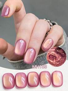 10毫升水光金猫磁性凝胶指甲油香槟裸粉色半永久可卸UV凝胶水晶指甲油美甲水光美甲凝胶指甲油金闪粉可卸UV LED凝胶美甲用品 - 彩色 - 查看 13