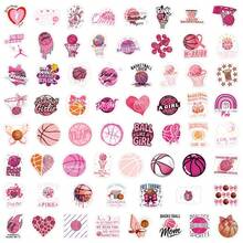 62 piezas Pegatinas de baloncesto rosa de alta calidad para álbumes de recortes, diarios, portátiles, parachoques, monopatines, botellas de agua, computadoras, teléfonos. Pueden traer mucha diversión a tu vida, el regalo perfecto para adultos - Multicolor - Ver 3