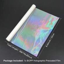 1 Roll 22*500cm BOPP Laser Pre-Coated Film, Transparent Waterproof Scratch-Resistant, Suitable For Laminating Machines DIY Paper Craft Hot Lamination - Multicolor - View 16