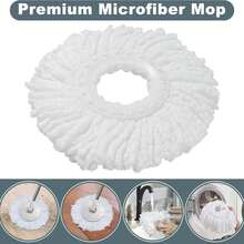 Mop And Bucket With Set,Spin Mop And Bucket System, Mops For Floor Cleaning,Household Supplies Tools With 3 Replacement Refills,61" Extended Handle For Household Hardwood Floor - White - A - Xem 2