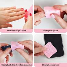 200/400/1000pcs Nail And Eyelash Cleaning Pad, False Eyelash Adhesive Glue Cleaning Wipes, Nail Care Set - Pink - View 5