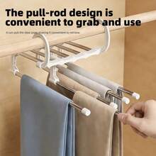 ZHGEE Space-Saving Stainless Steel Multi-Layer Pants Hanger - Foldable & Adjustable, Perfect For Closet Organization Closet For Clothes Hangers For Pants - Multicolor - View 5