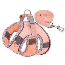 DH007 舒适贴合防拉扯犬用胸背带和牵引绳套装 - 透气涤纶材质，仅限手洗 - 适合小型至中型犬 - 彩色 - 查看 22