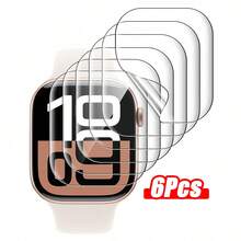 Bộ 6 miếng dán màn hình siêu mỏng bằng hydrogel cho Series 10/9/8/7/6/5/4/SE - 40mm, 41mm, 44mm, 45mm, 42mm, 46mm. Miếng dán màn hình hydrogel bảo vệ chống trầy xước, vết bẩn và nứt vỡ. - Trong sáng - Xem 15