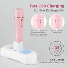 Rasuradoras Eléctricas para Mujeres 4 en 1 Afeitadora Eléctrica de Las Mujeres Depiladoras para Depilación de Piernas Cara Brazo Bikini Axila Vello Inalámbrico Recargable Portátil Mujeres Bikini Recortadoras Pink-035 - Rosa - Ver 5