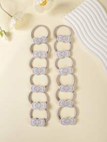 12 piezas de Scrunchies de pelo con lazo y estampado a cuadros, lazos de pelo de alta elasticidad sin daños, accesorios de pelo coloridos para uso diario de niñas - Multicolor - Ver 14