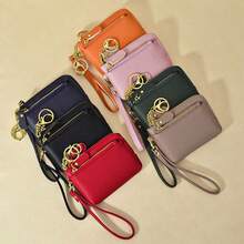 Minimalist Multi-Function Coin Purse, Zipper Pouch Wallet 2-In-1 Coin & Card Holder With Keychain, Suitable For Moms - Multicolor - View 9