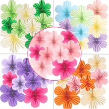 9 件套 DIY 纸花装饰套装，有粉色、绿色、紫色和橙色可选，适合生日、周年纪念日、性别揭晓派对、春季派对、婚礼和母亲节庆祝活动 - 可用作背景装饰或桌面装饰。 - 彩色 - 查看 9