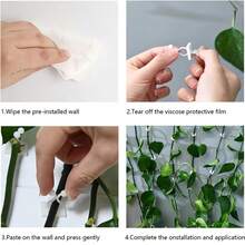 Bộ 20/50 chiếc kẹp cố định cây trồng điều chỉnh được 3.5cm, nhựa ABS, loại dán không cần khoan, giá đỡ dây leo tường, móc hình chữ S màu xanh lá cây tối giản, không làm hư hại tường/chắc chắn, không gây hư hại, cần thiết cho việc uốn nắn và sắp xếp cây trồng trong nhà và ban công. - Loại khóa gài có thể điều chỉnh - Xem 6