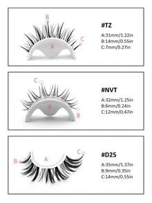 Rikuaild 5 Pairs Of Manga Eyelashes Clear Band Natural Eyelashes Fake Eyelashes Eyelash Extensions Daily Dating Makeup Eyelashes , Eid Fake Eyelashes - Natural Lashes - View 4