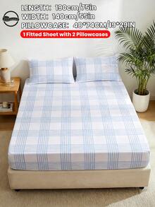 Bộ ga trải giường in họa tiết 2/3 món (1 bộ ga trải giường + 1/2 vỏ gối không kèm ruột gối), Tấm bảo vệ nệm thoải mái, thân thiện với da, Tấm phủ nệm in họa tiết, Mềm mại, Thoáng khí, Nhiều kích cỡ, Phù hợp với giường đơn/đôi/nữ hoàng/vua, Có thể giặt máy, Trang trí nhà cửa, Trang trí phòng ngủ - Nhiều màu - Xem 28