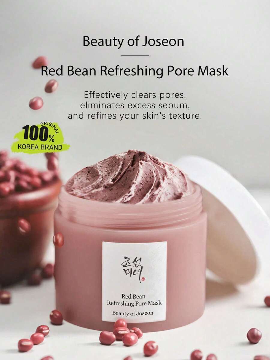 Beauty of Joseon 紅豆清爽毛孔面膜 140ml/4.73 Fl.Oz，清爽泥膜，深層清潔，軟化毛孔，控油保濕，淨化護理，長效保濕，不乾燥，K-Beauty，韓國彩妝，OliveYoung，禮品