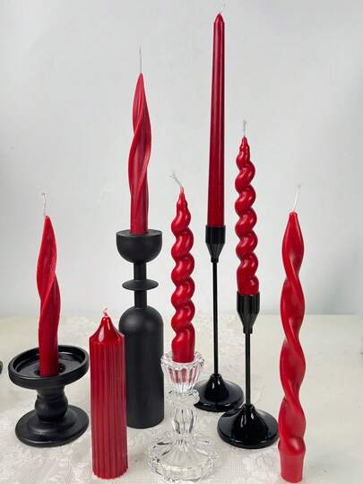 2pcs Burgundy Twist Scented Candles, 7.5 Inch Long, Ideal Gift For Valentine's Day. Made Of Fragrant Soy Wax, Can Burn Up To 6 Hours. Suitable As Home Decor Candles For Elders, Ramadan Decor, Healing Candles, Winter Candles, Gifts For Women, And Winter Gifts.