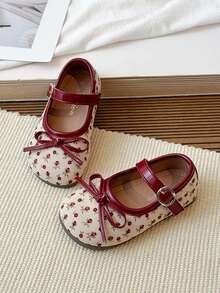 2026 Spring New Arrival, 1 Pair Girls Cute Mary Jane Flat Shoes - Suitable For Outdoor & Daily Wear, Spring/Summer - Red - View 4