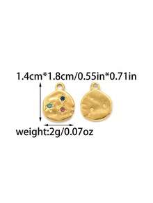 1pc/Pack Stainless Steel Rhinestone Cross Shaped Accessory, Design - Gold - View 7