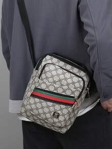 新款多功能男士斜挎包，深灰/棕/白/卡其色可选，复古花卉图案，PU材质，时尚休闲风，适合户外活动、购物、运动、通勤、骑行等场合，可调节肩带，轻便易携，是送给男士、丈夫、父亲的理想礼物，也是情人节的绝佳选择。 - 彩色 - 查看 15