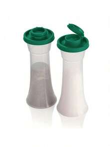 2pcs Plastic Sealed Salt & Pepper Shakers With Timer Lid, Large Size, Moisture-Proof For Home, Kitchen, Restaurant, Camping - Multicolor - View 12