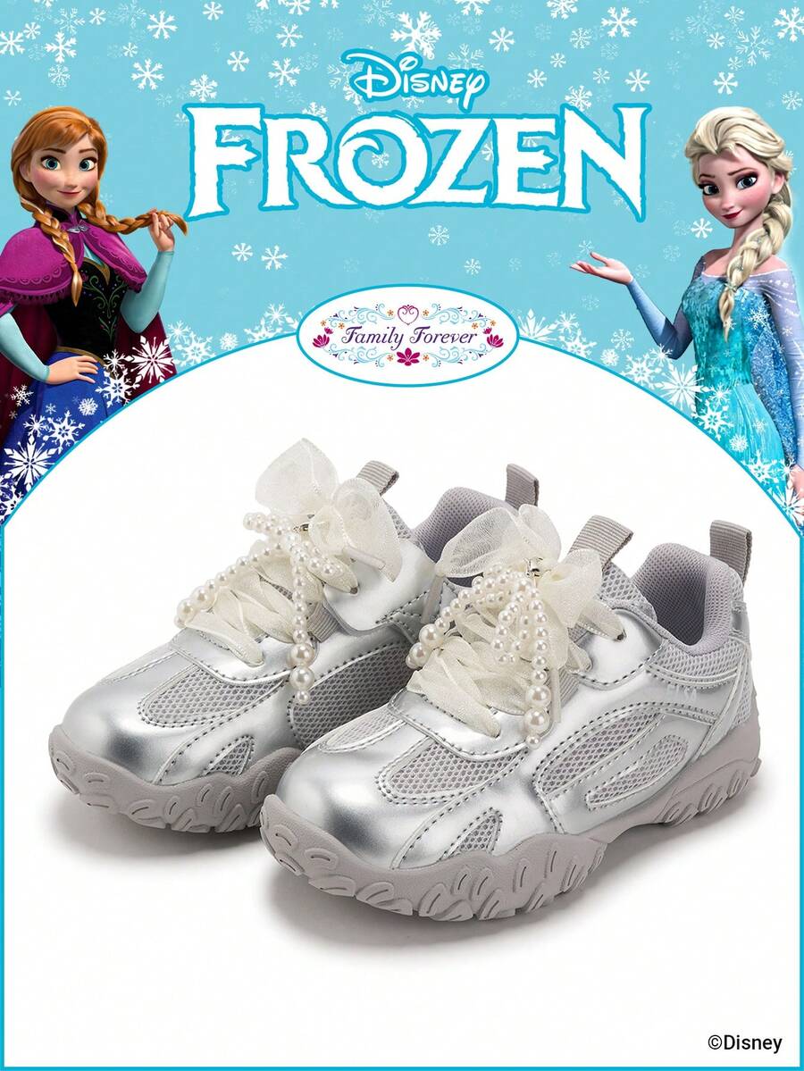 Disney 1 đôi giày thể thao trẻ em chủ đề Frozen, bao gồm giày công chúa , công chúa Anna và công chúa Arendelle, thích hợp cho sinh hoạt hàng ngày, các hoạt động thể thao ngày lễ và ngoài trời. Đế giày thoải mái, chống trơn trượt và thoáng khí. - Bạc - Xem 1